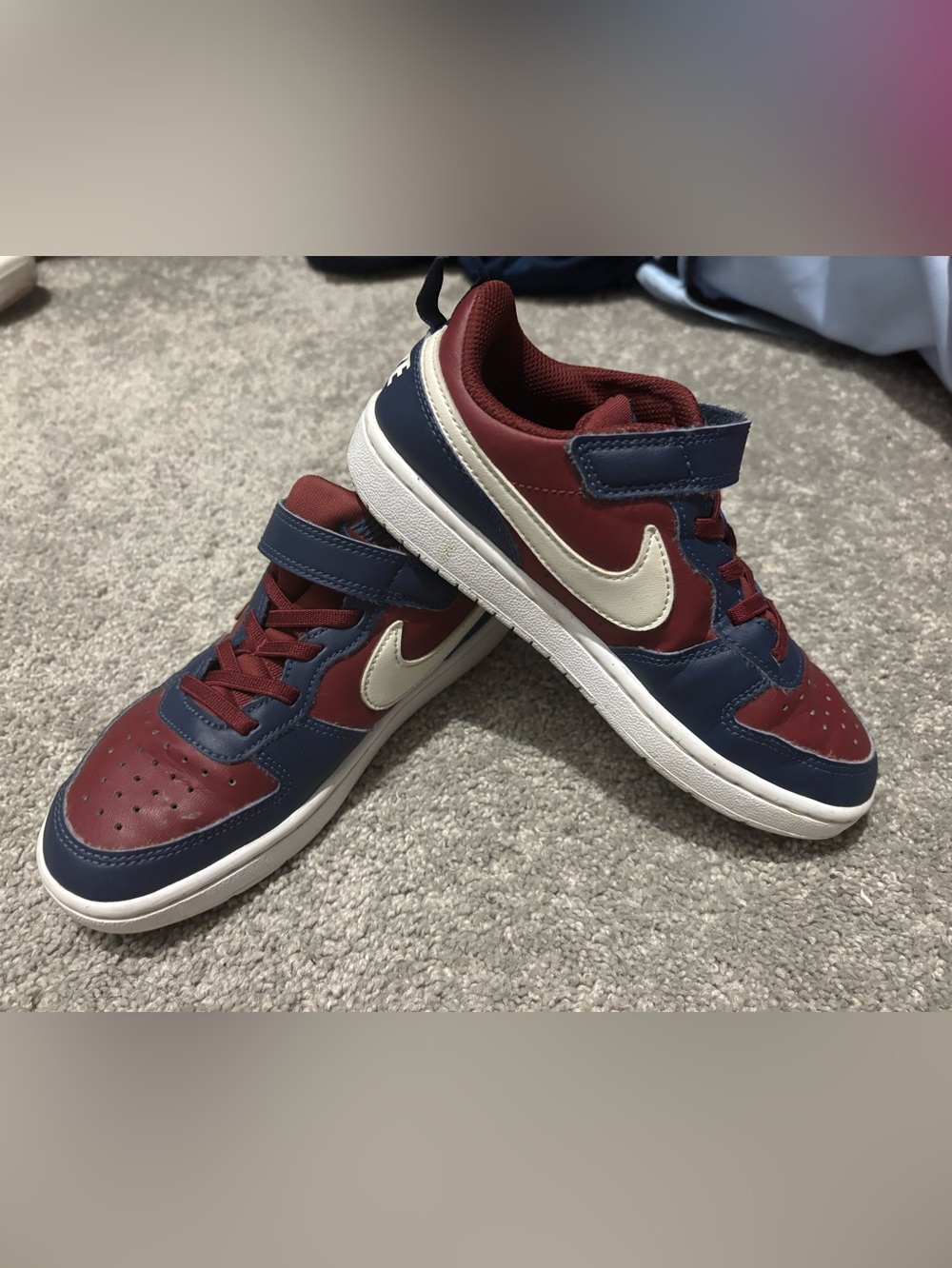 Nike Court Borough Low 2 Kids Sneakers Blue & Red Youth Size 1